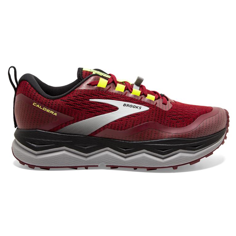 Brooks Caldera 5 Distance Trail Running Shoes - Men's - Red/Black/Nightlife (06235-KUFR)